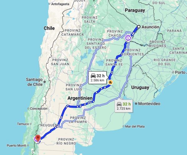 Von Paraguay nach Bariloche